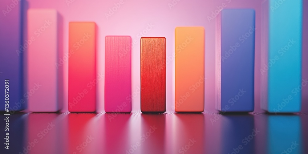Poster Gradient Performance Analytics Vibrant Vertical Data Visualization Showcasing Dynamic Business Growth Metrics in Sleek Minimalist Design for Digital Transformation Era