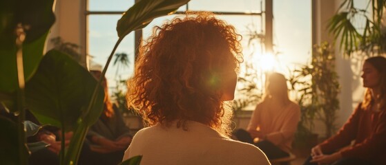 Mindful Wellness Retreat Holistic Gen Z Stress Management Workshop with Biophilic Design - Transformative Group Meditation in Soft Natural Light