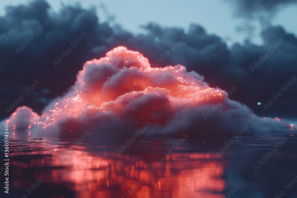 Aufkleber ethereal climate tech surreal atmospheric visualization revealing dynamic weather phenomena through 