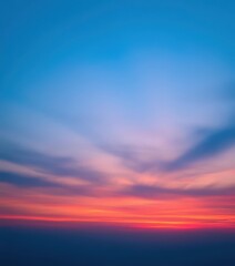 Obraz premium Soft blue twilight sky merging with warm sunset hues, peaceful serene heaven, wonder, atmosphere, landscape