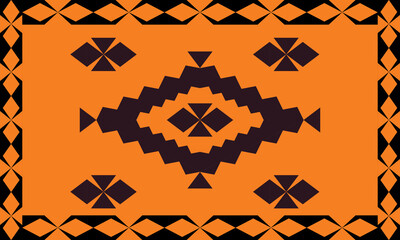 black and orange colorful carpet