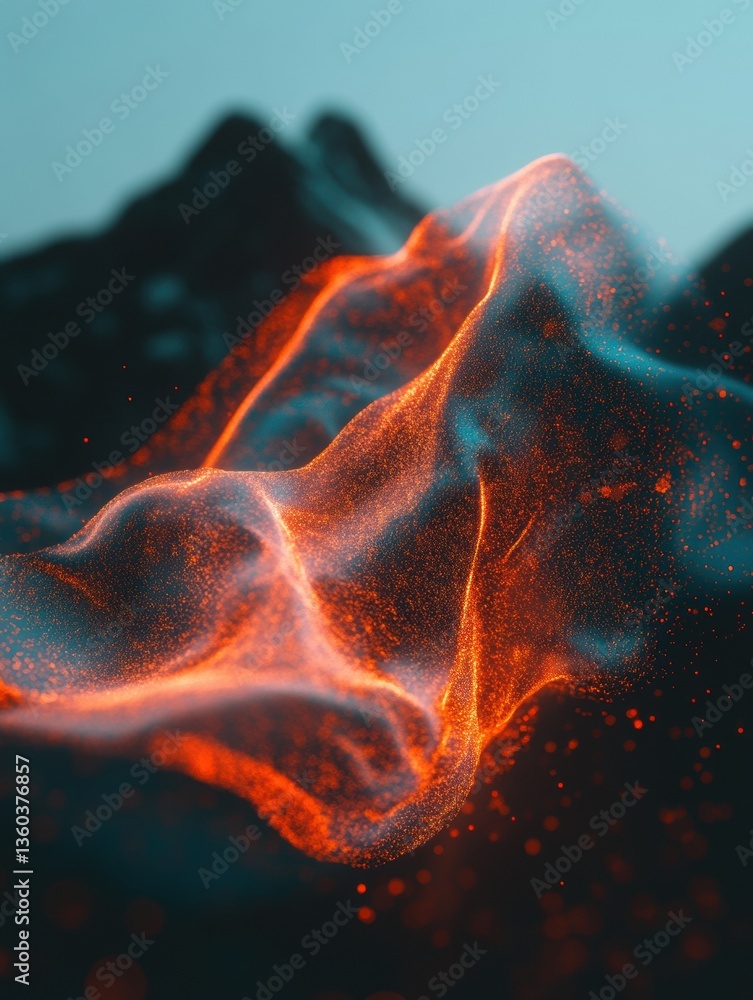 Fototapete Quantum Flux Visualization Immersive Digital Transformation of Particle Dynamics in Emerging AI-Driven Data Landscapes - Next-Gen Business Intelligence