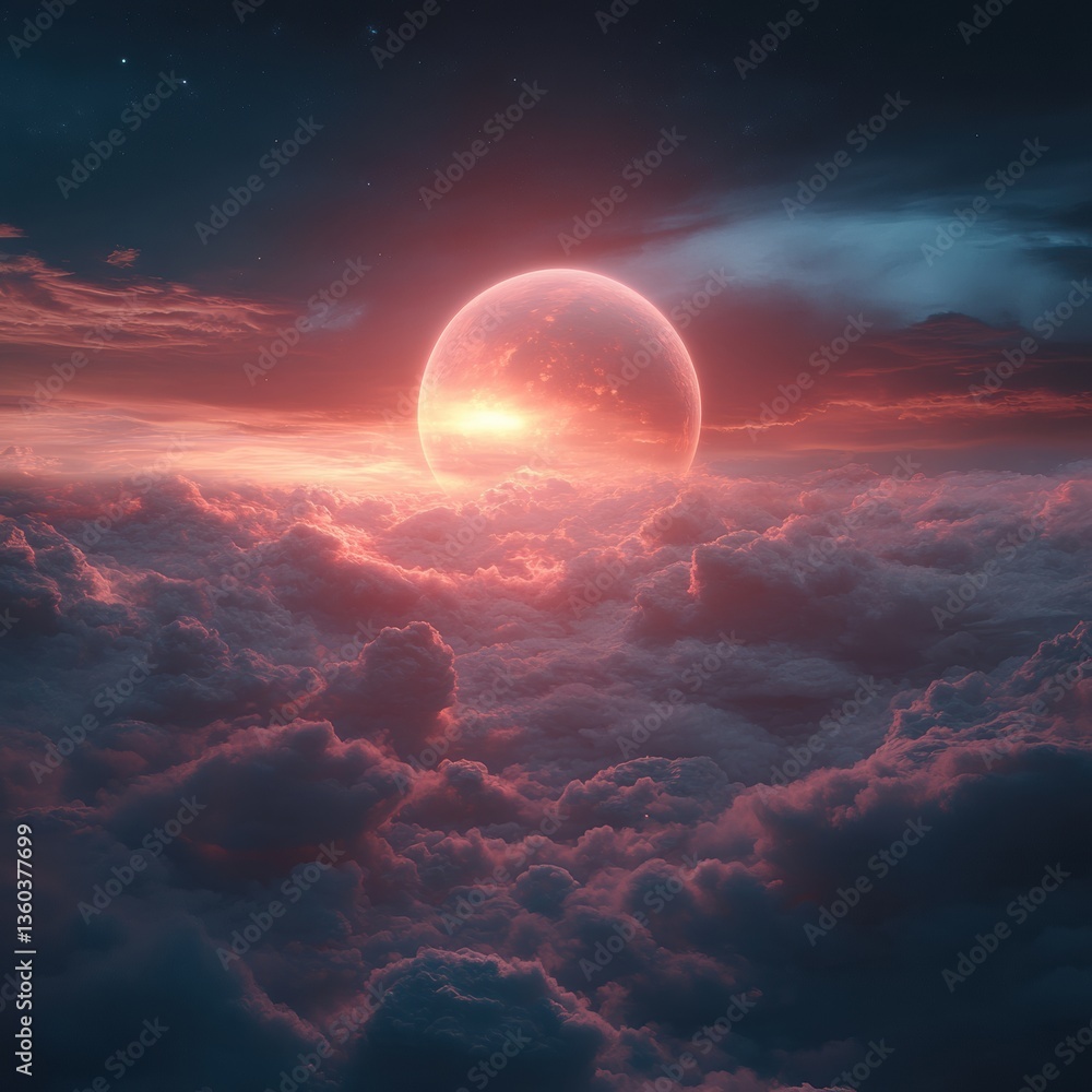 Aufkleber ethereal cosmic dreamscape immersive 8k celestial visualization for sci-fi education, digital conten