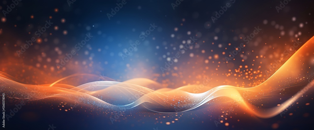 Poster abstract waves of light: a captivating abstract composition showcasing undulating waves of radiant l