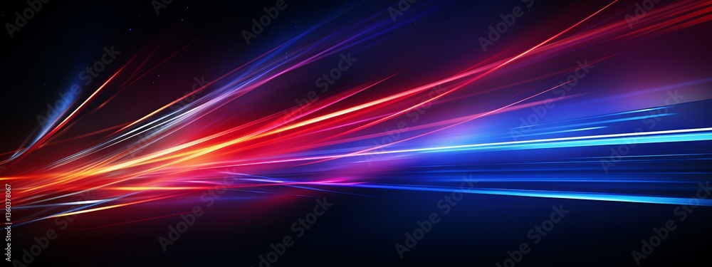 Poster dynamic light trails: a vibrant explosion of light trails streaks across the frame, creating a mesme