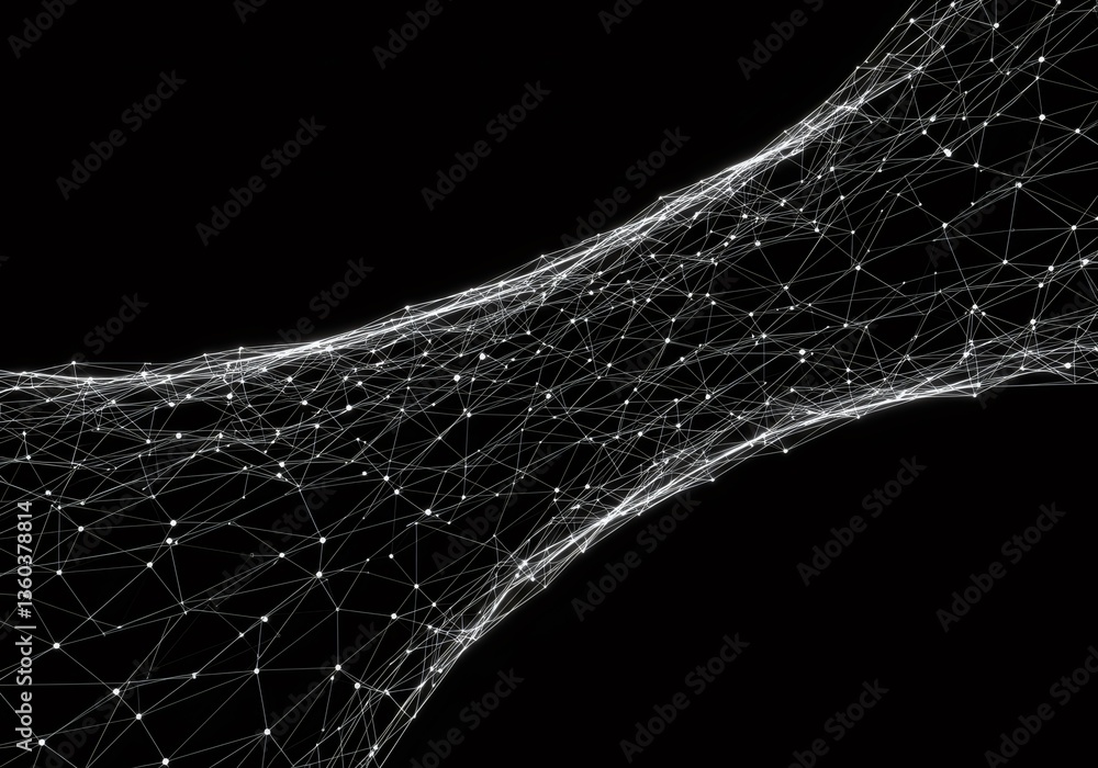 Aufkleber abstract glowing particle stream on black background