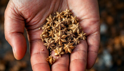 Nutmeg HD image. Nutmeg on palm hand HD wallpaper