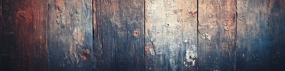 Obraz premium Timeworn Wooden Plank Canvas: A textural journey through weathered wood, revealing the stories etched by time and the elements, with rich color variations hinting at a captivating history.