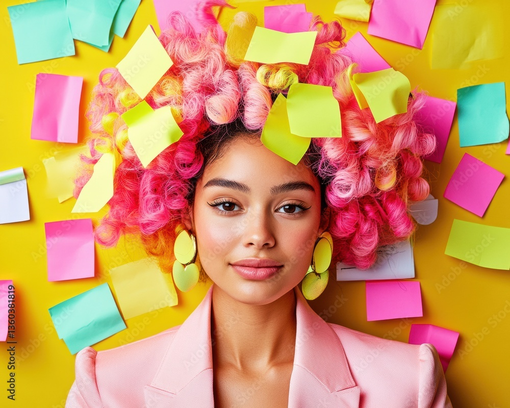 Poster vibrant professional creativity gen z productivity aesthetic with playful sticky note styling - dyna