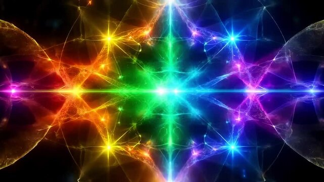 A fractal-inspired chakra animation aligning energy points