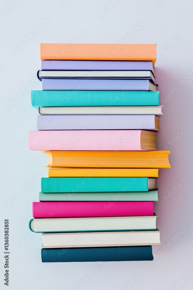 Poster chromatic knowledge curation vibrant literary stack symbolizing inclusive learning, digital age read