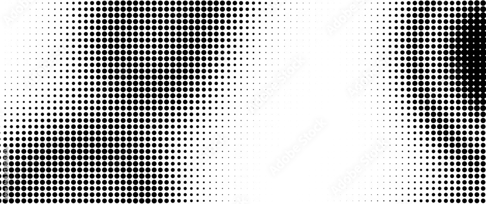 Poster halftone background vector. monochrome abstract dot, gradient halftone dots for background pattern a