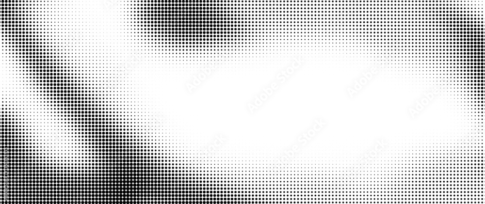 Poster halftone background vector. monochrome abstract dot, gradient halftone dots for background pattern a