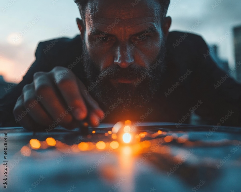 Aufkleber strategic illumination cinematic business visualization of creative professional exploring innovativ