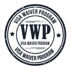 VWP ( Visa Waiver Program) grunge rubber stamp