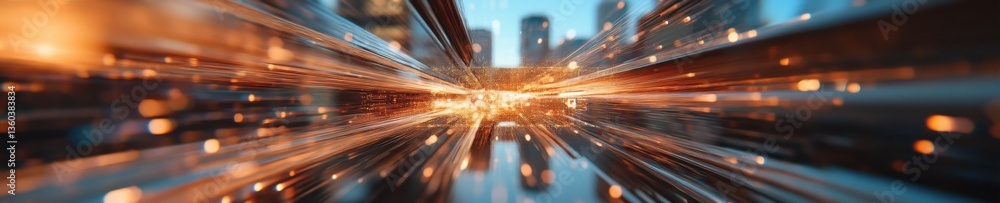 Aufkleber Quantum Digital Velocity Immersive AI Infrastructure Visualization with Radiant Data Streaming - Next-Gen Tech Transformation and Algorithmic Motion Design