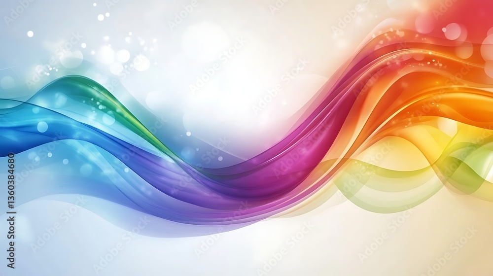 Poster chromatic symphony: a vibrant and mesmerizing abstract composition, featuring fluid waves of color b