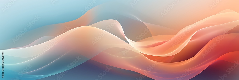 Poster ethereal flows: soft, swirling, and colorful abstract shapes create a dynamic composition of fluidit