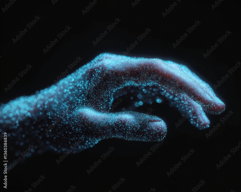 Aufkleber Quantum Connectivity Digital Human-AI Interaction Visualizing Transformative Tech Interfaces - Next-Gen Immersive Experience Design