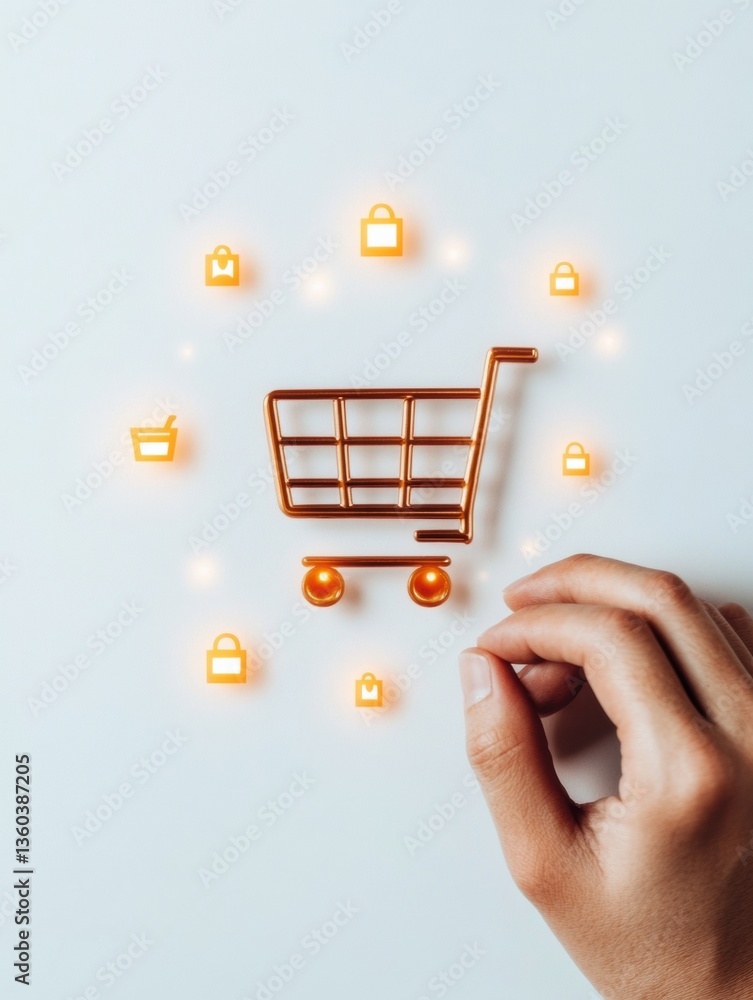 Poster interactive digital commerce experience minimalist ar retail interface showcasing seamless global e-