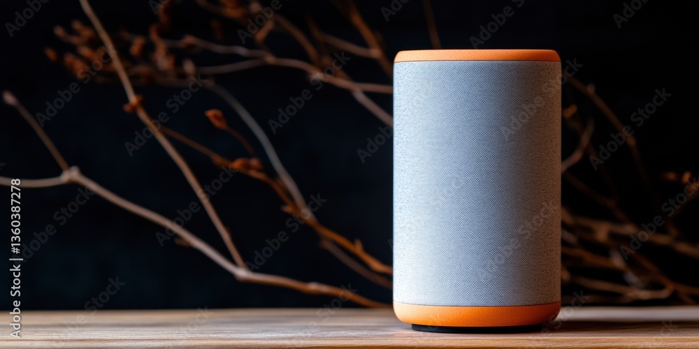 Aufkleber smart home revolution minimalist voice-activated ai speaker transforming urban living spaces with sl