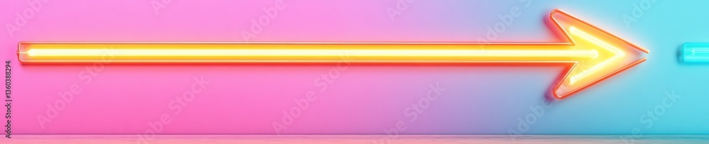 Poster Luminescent Digital Wayfinding Neon Gradient Arrow Signage - Dynamic UX Design and Interactive Visual Navigation for Modern Tech Interfaces