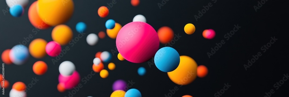 Poster Quantum Data Visualization Vibrant Chromatic Spheres Illustrating Dynamic Network Intelligence and Algorithmic Innovation in Digital Transformation Era