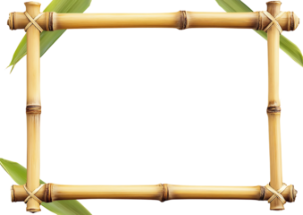  Empty horizontal bamboo frame isolated