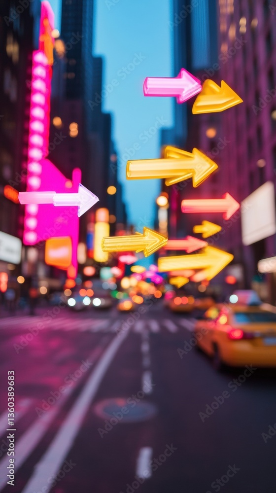 Aufkleber hyper-immersive urban navigation ai-powered augmented reality wayfinding in neon cyberpunk cityscape
