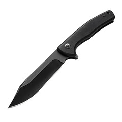Obraz premium Black folding knife tactical design sharp blade