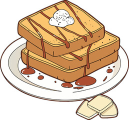 Delicious French Toast with Strawberries and Whipped Cream