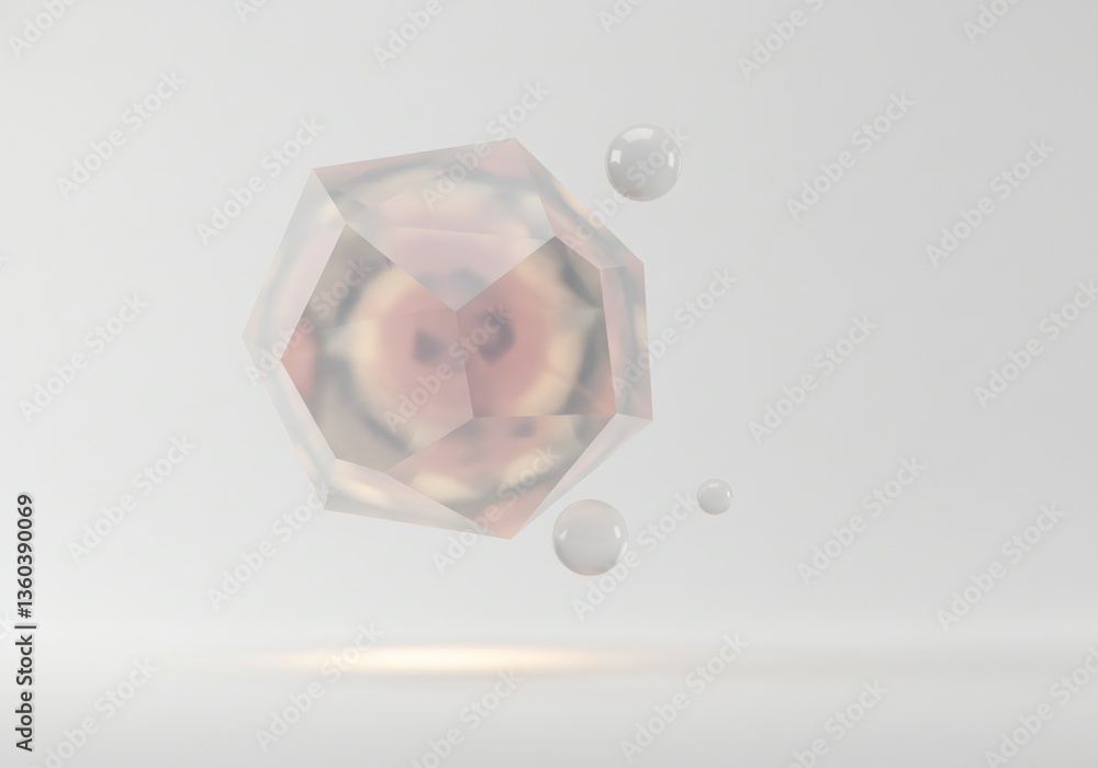 Poster abstract geometric shape 3d rendering
