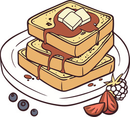 Delicious French Toast with Strawberries and Whipped Cream