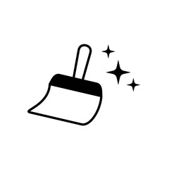 cleaning broom icon, simple flat style, illustration, logo sign symbol pictogram template, for ui or ux isolated on white for mobile app, editable