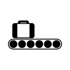 Baggage on conveyor icon, simple flat style, illustration, logo sign symbol pictogram template, for ui or ux isolated on white for mobile app, editable