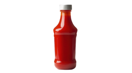Red Ketchup Bottle on Black Background