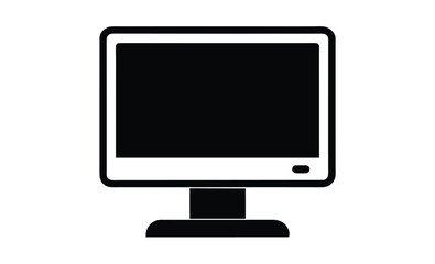 LED monitor icon silhouette, monitor, led icon vector design template