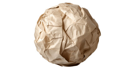 Fototapeta premium Crumpled Paper Ball with Wrinkled Texture Isolated on White Background