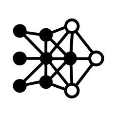 Neural network icon on a transparent background  