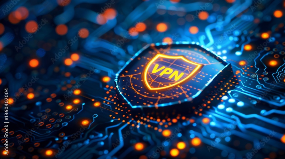 Poster enhancing online security with advanced technology and virtual private networks