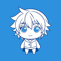 A cute cartoon boy with red hair, a wide smile, and a funny little character illustration