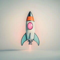 Retro Rocket Launching for White Studio.