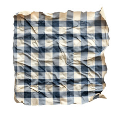 Fototapeta premium Crumpled Blue and White Gingham Fabric