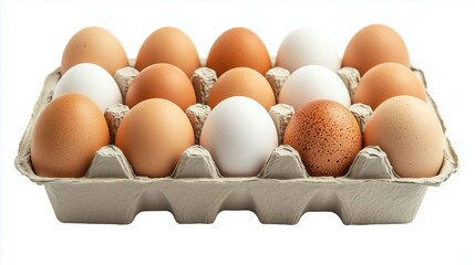 Chicken eggs are arranged in a carton pack