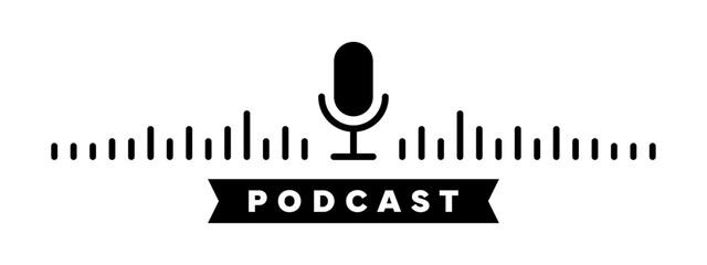 Podcast or Radio logo. Broadcast badge