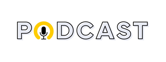 Podcast concept. Podcast radio logo