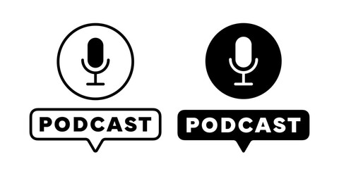 Podcast signs. Podcast logo concept