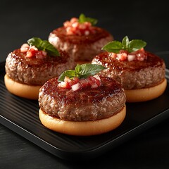 Mini Beef Patties with Salsa.