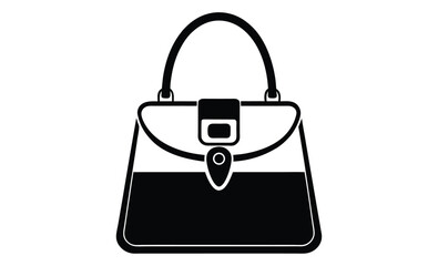 Shopping handbag silhouette, female bag silhouette, handbag vector, shopping bag vector silhouette  