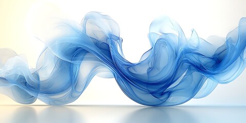 Blue Abstract Smoke Wave.